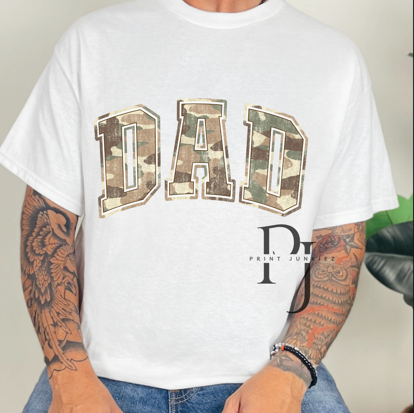 Distressed Camo Dad - DTF