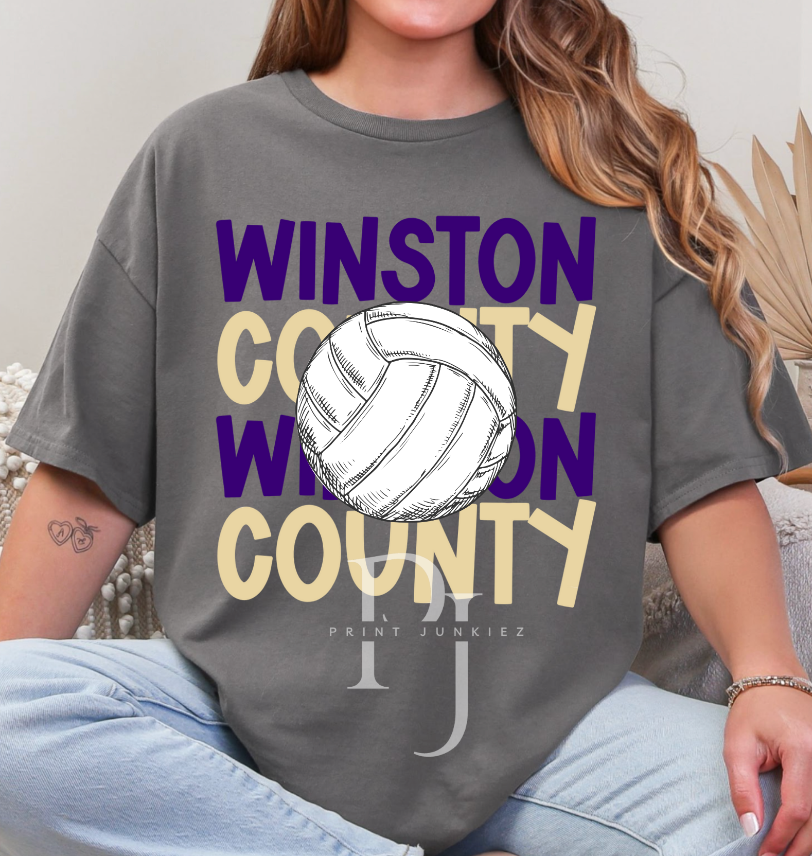 Winston County Stacked Volleyball - DTF - DIGITAL