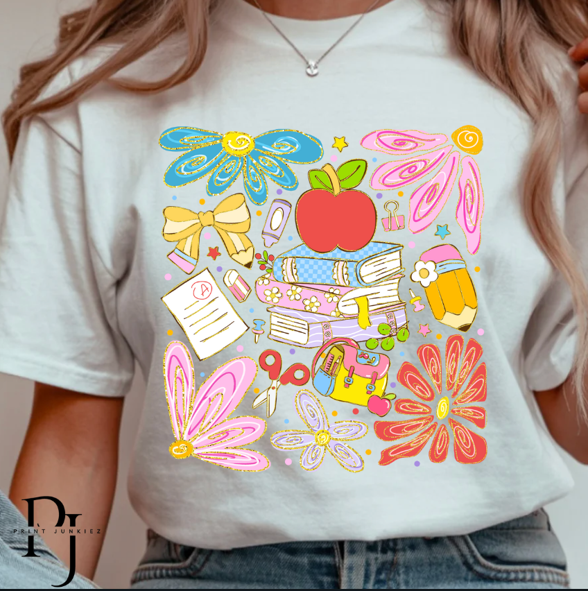 Floral Retro Books - DTF