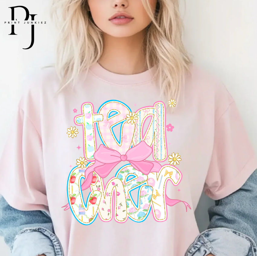 Teacher Stacked Preppy Coquette - DTF