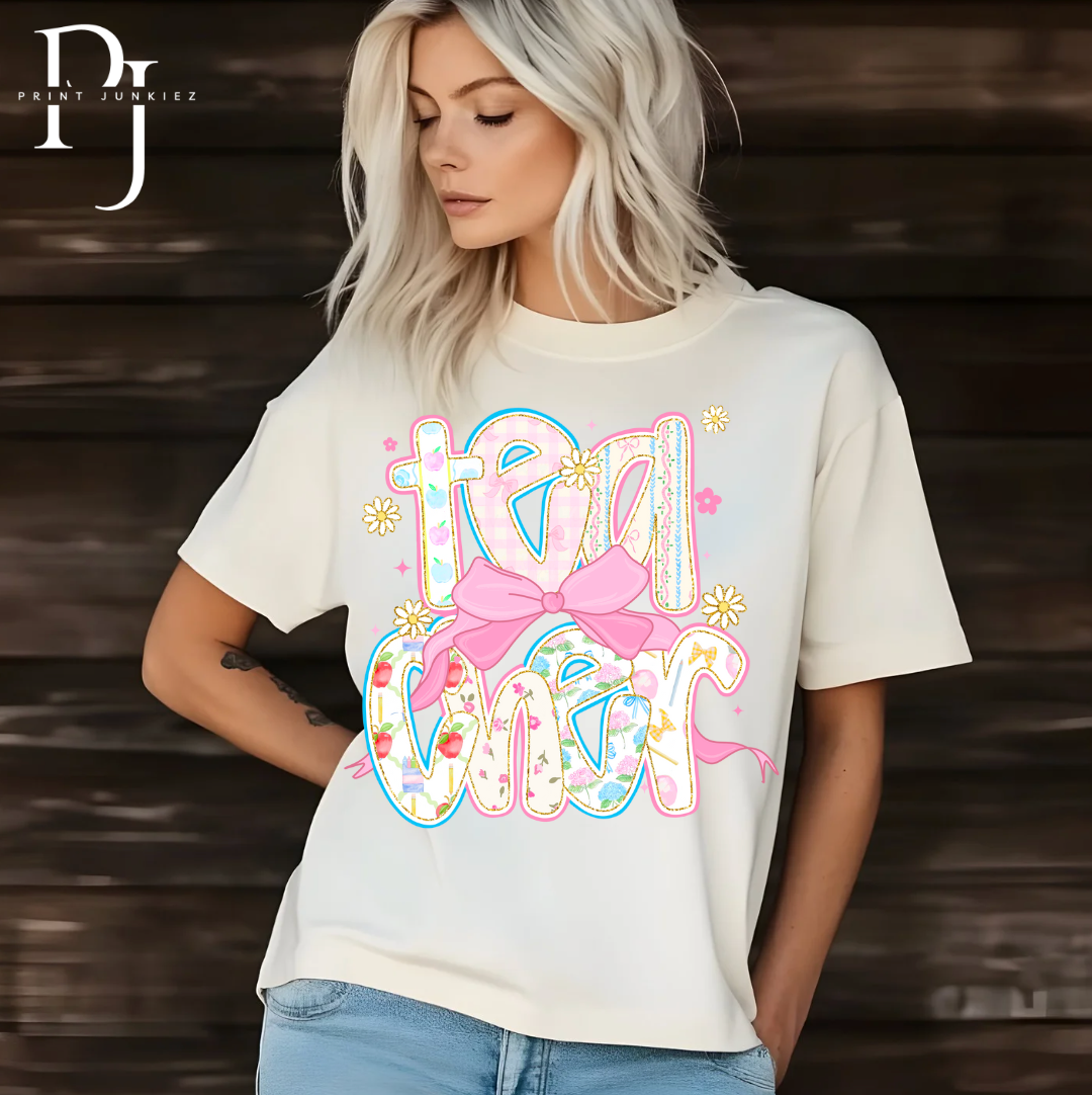 Teacher Stacked Preppy Coquette - DTF