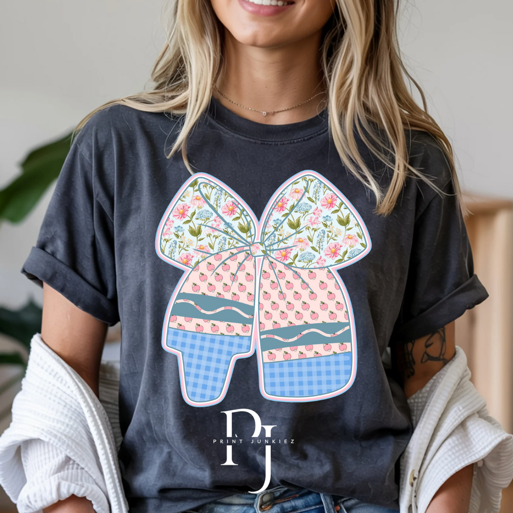 Floral Apple Bow - DTF
