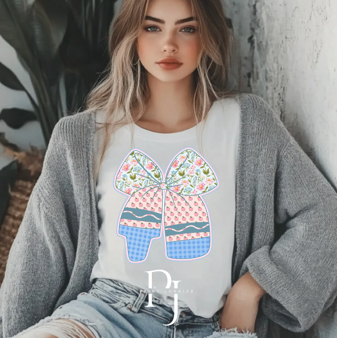 Floral Apple Bow - DTF