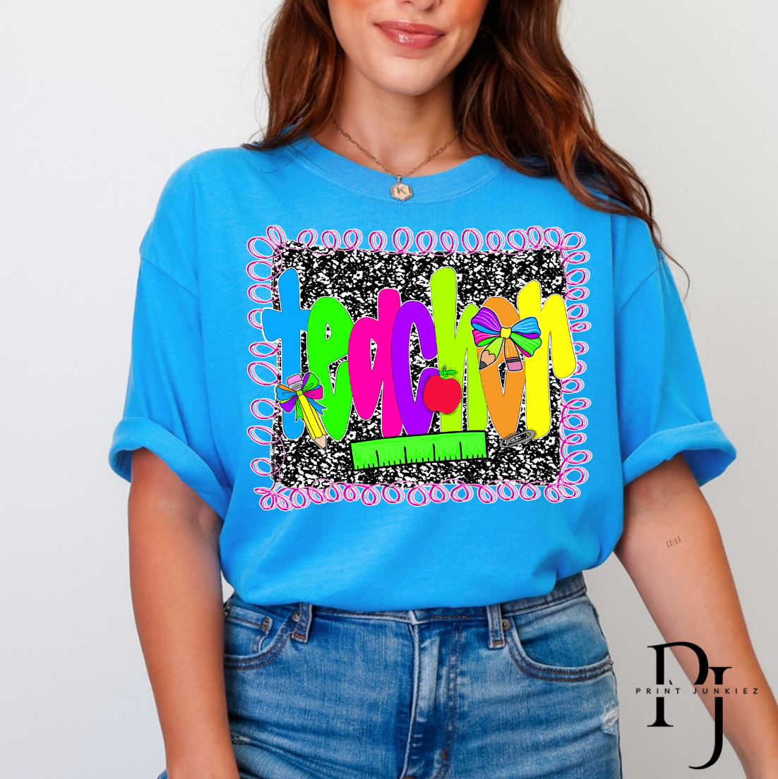 Composition Teacher Retro Neon - DTF