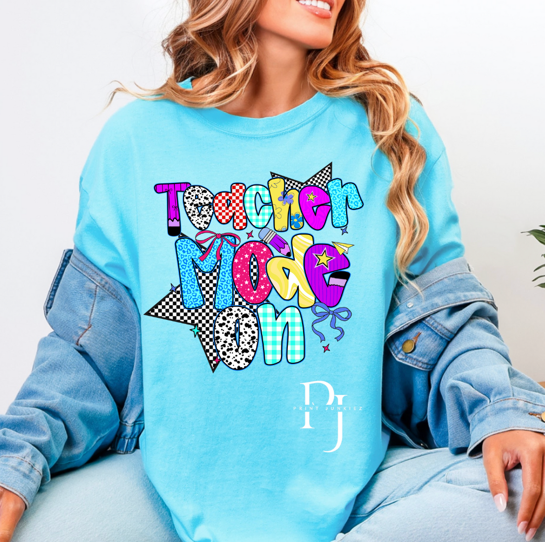 Teacher Mode On Retro Neon - DTF