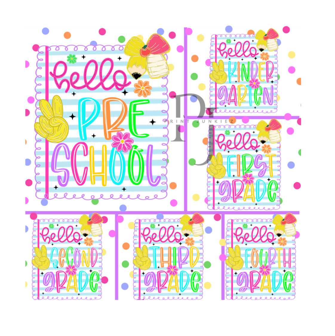 Notebook Paper Retro Grade Bundle - DTF