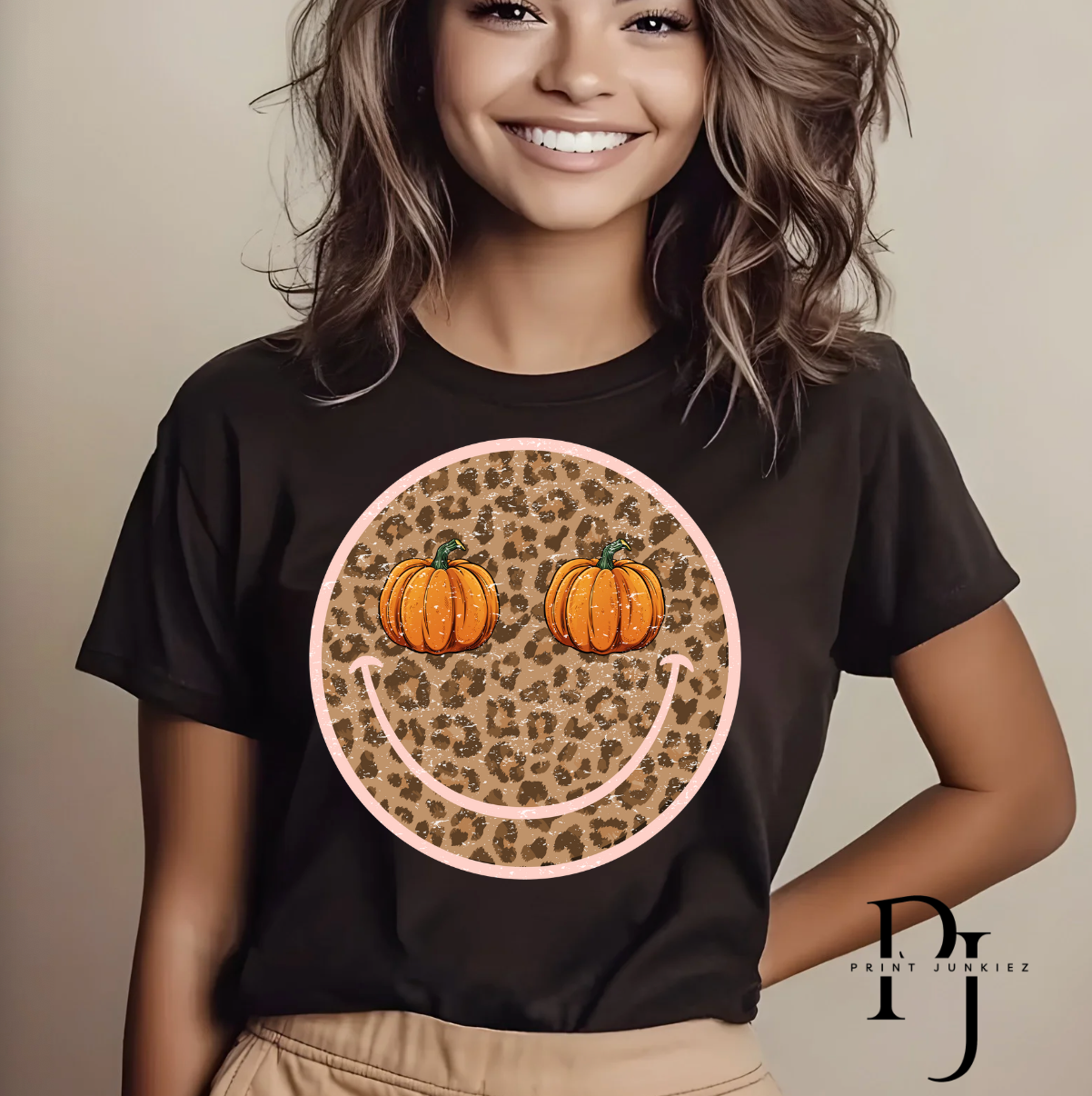 Pumkpin Cheetah Smiley - DTF