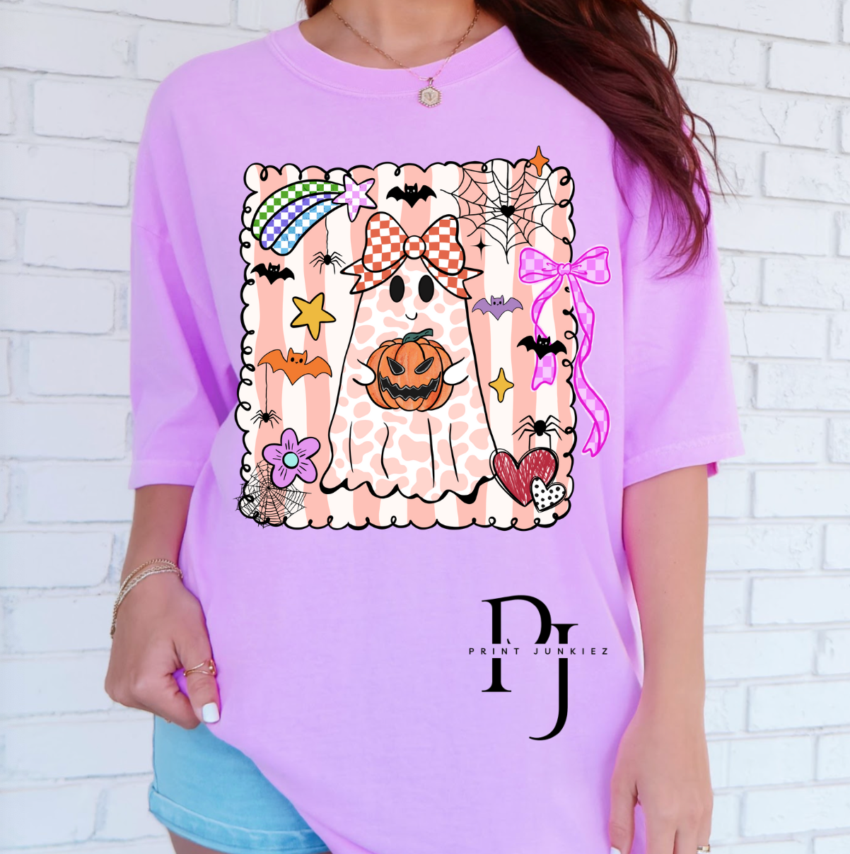 Preppy Doodle Cow Print Ghost - DTF
