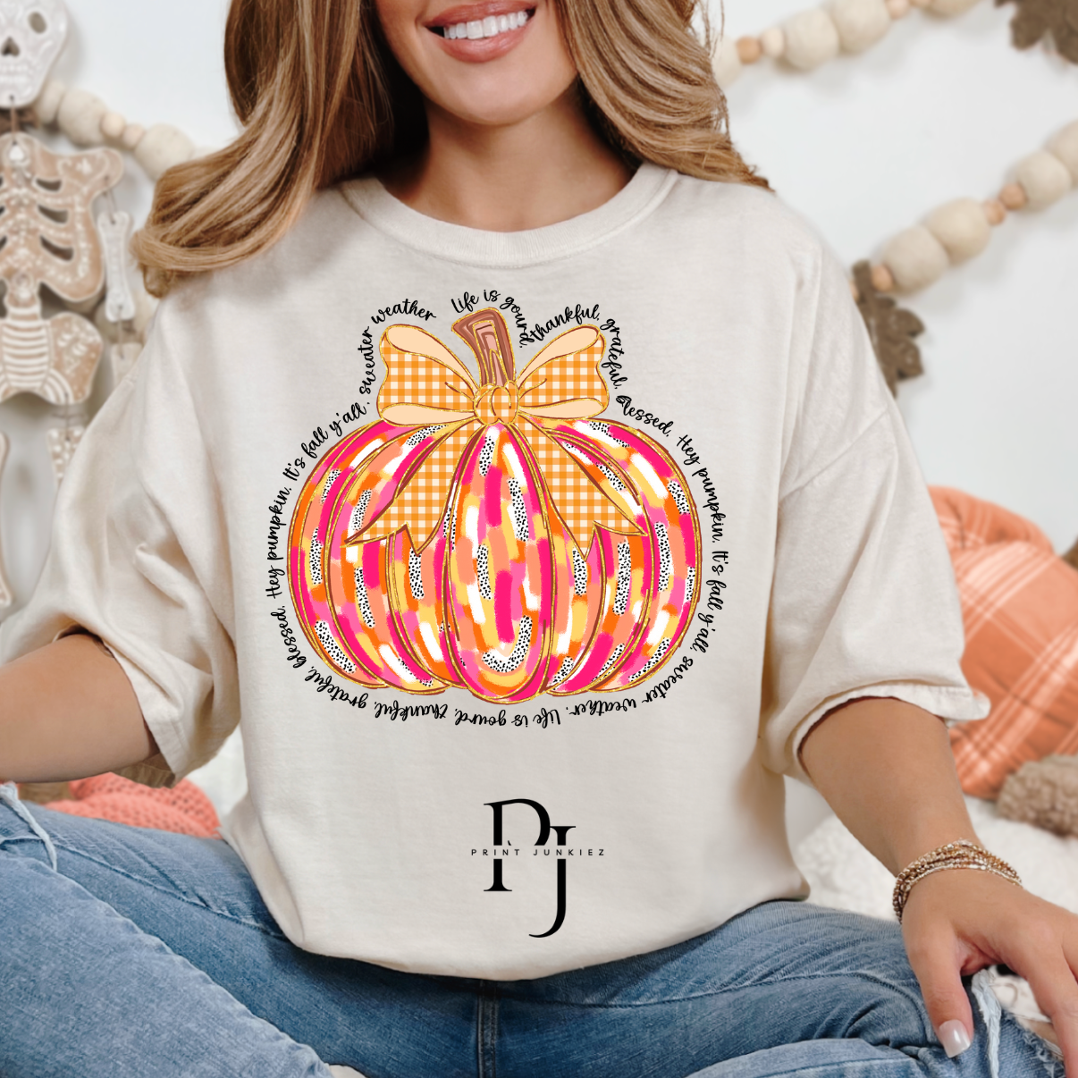 Life is Gourd Paint Brush Stroke Pumpkin - DTF