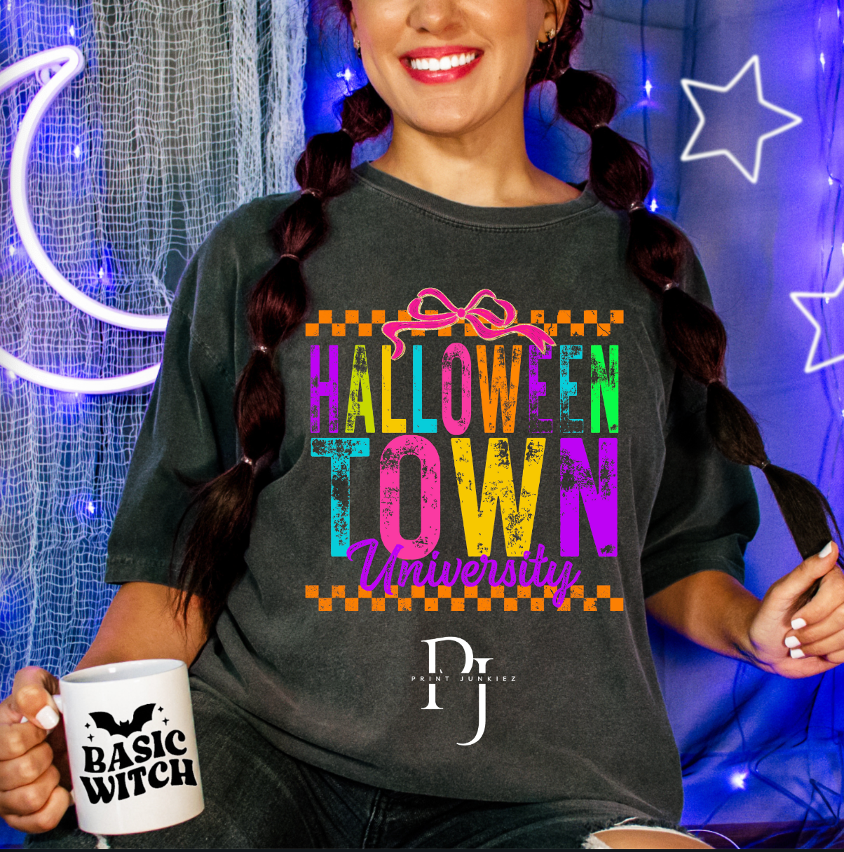 Neon Halloween Town Distressed - DTF