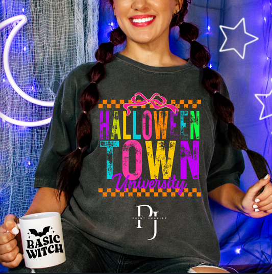 Neon Halloween Town Distressed - DTF
