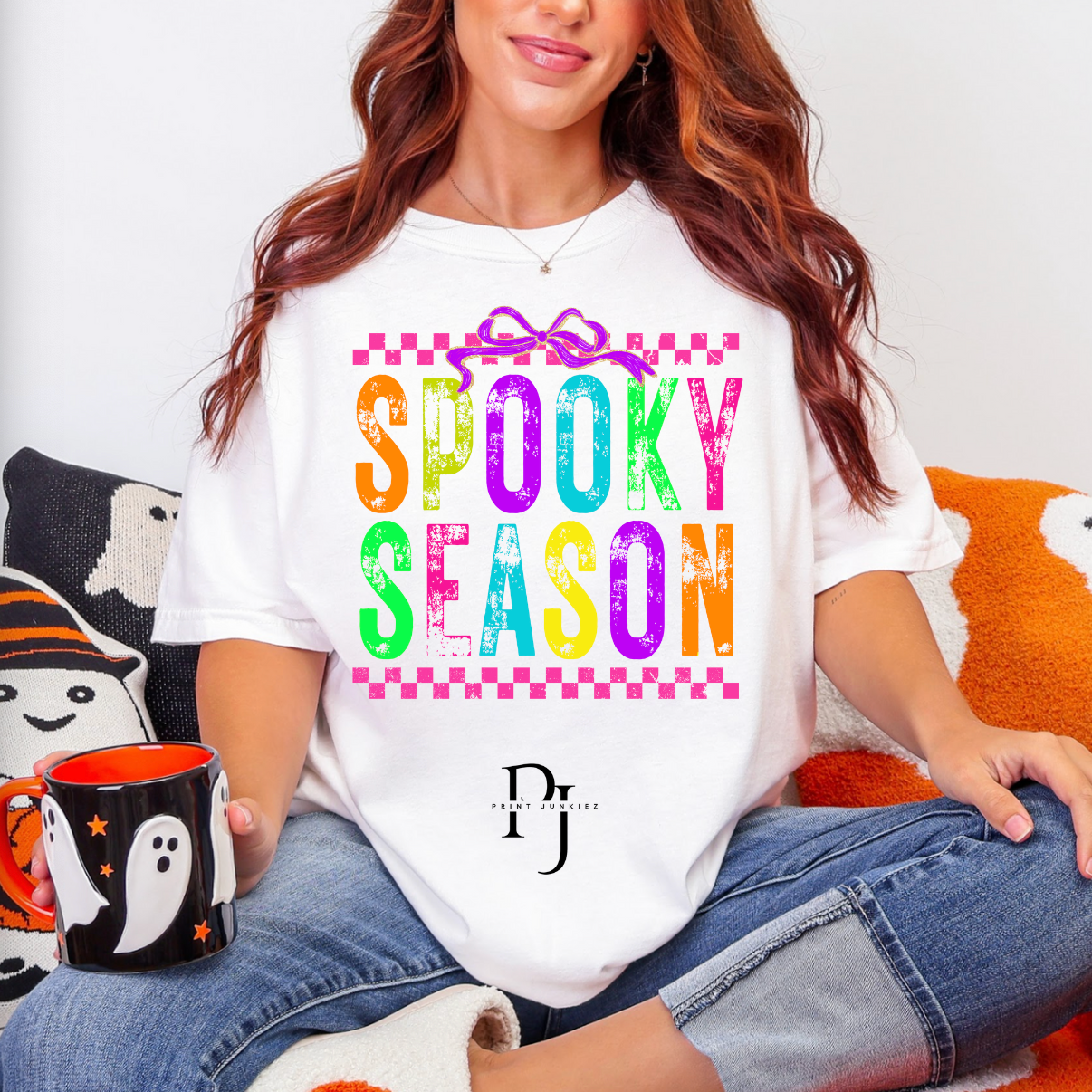 Neon Spooky Season Distressed - DTF