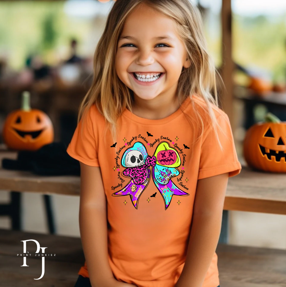 Neon Halloween Spooky Bow - DTF