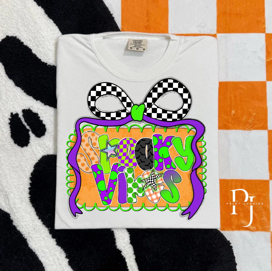 Spooky Vibes Preppy Neon - DTF