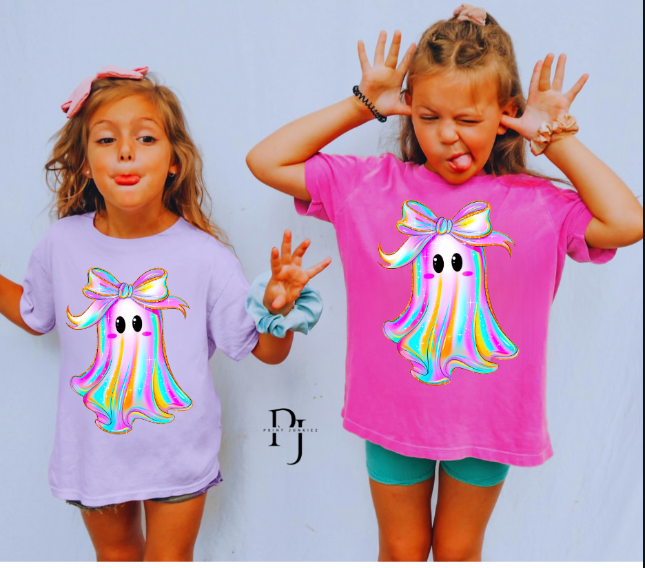 Neon iridescent Ghost - DTF