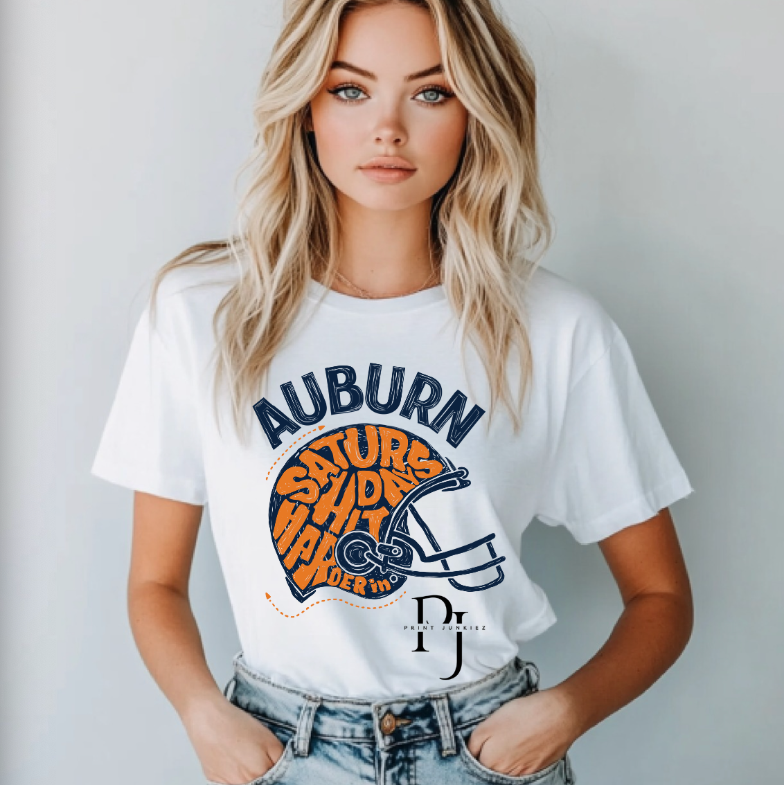 Auburn Saturdays Hit Harder Helmet - DTF