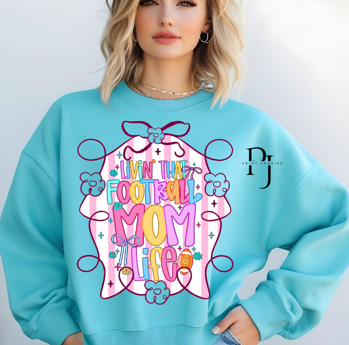 Livin' That Football Mom Life Coquette Frame - DTF