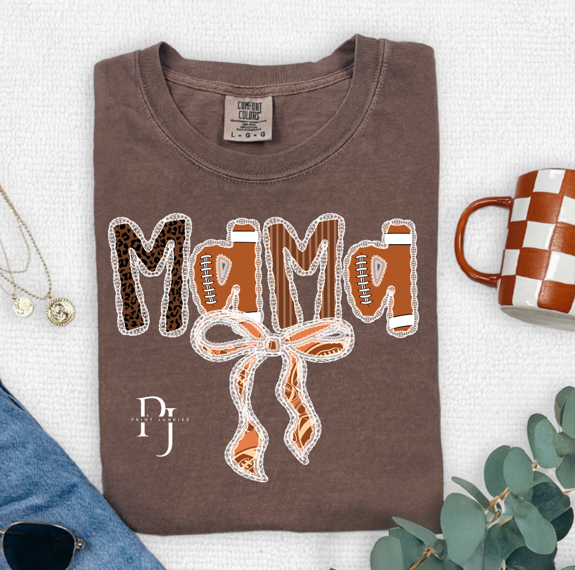 Mama Football Lace Bow - DTF