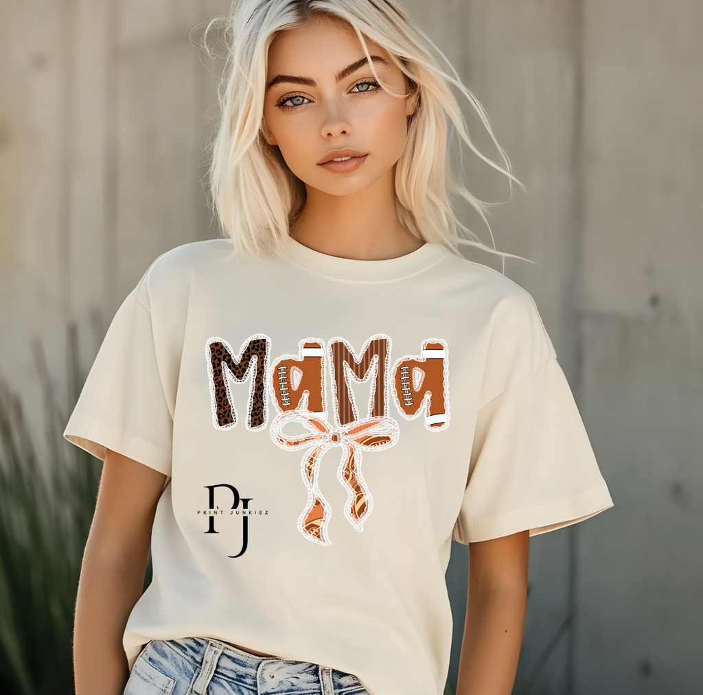 Mama Football Lace Bow - DTF