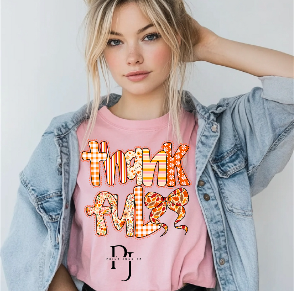 Retro Thankful Bow - DTF