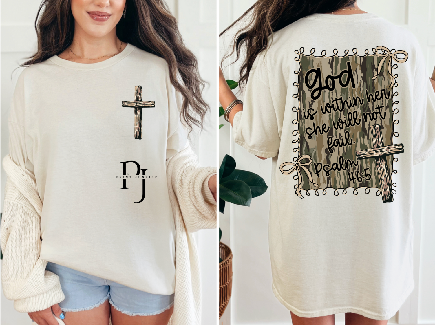 God is within her she will not fail camo - DTF