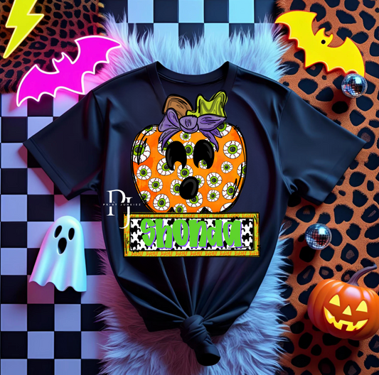 Retro Halloween Apple Pumpkin  - DTF - CUSTOM