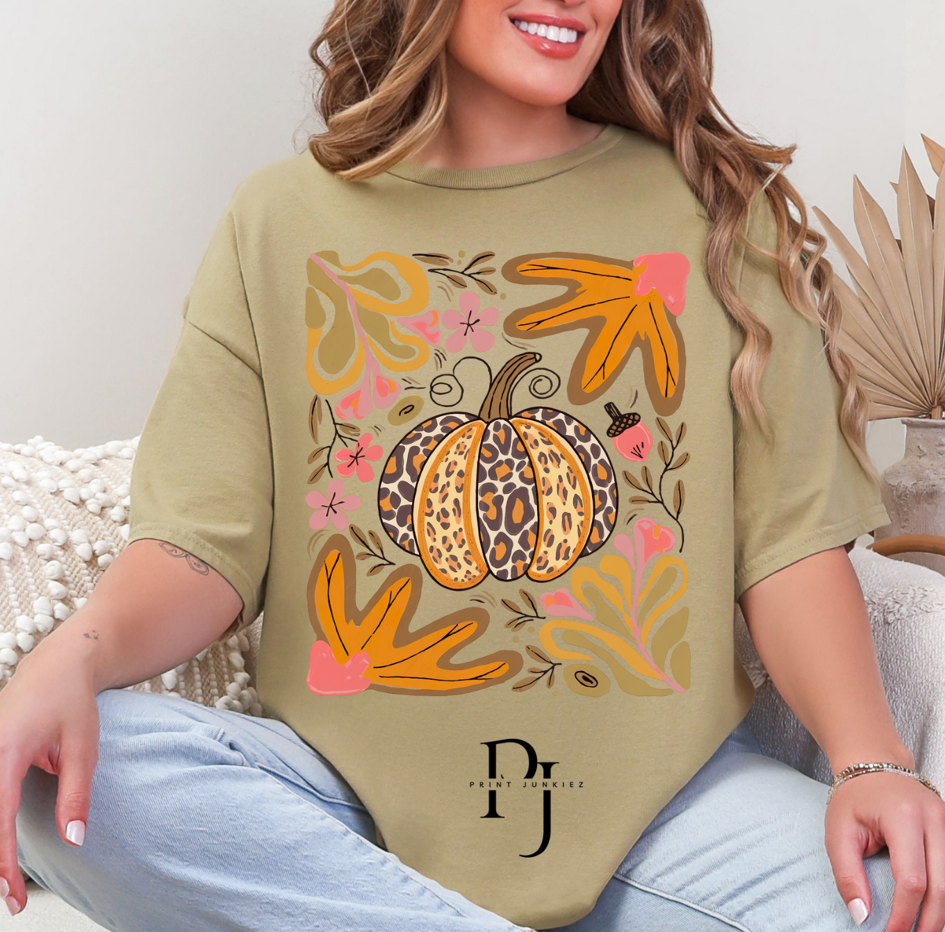 Retro Floral Pumpkin  - DTF