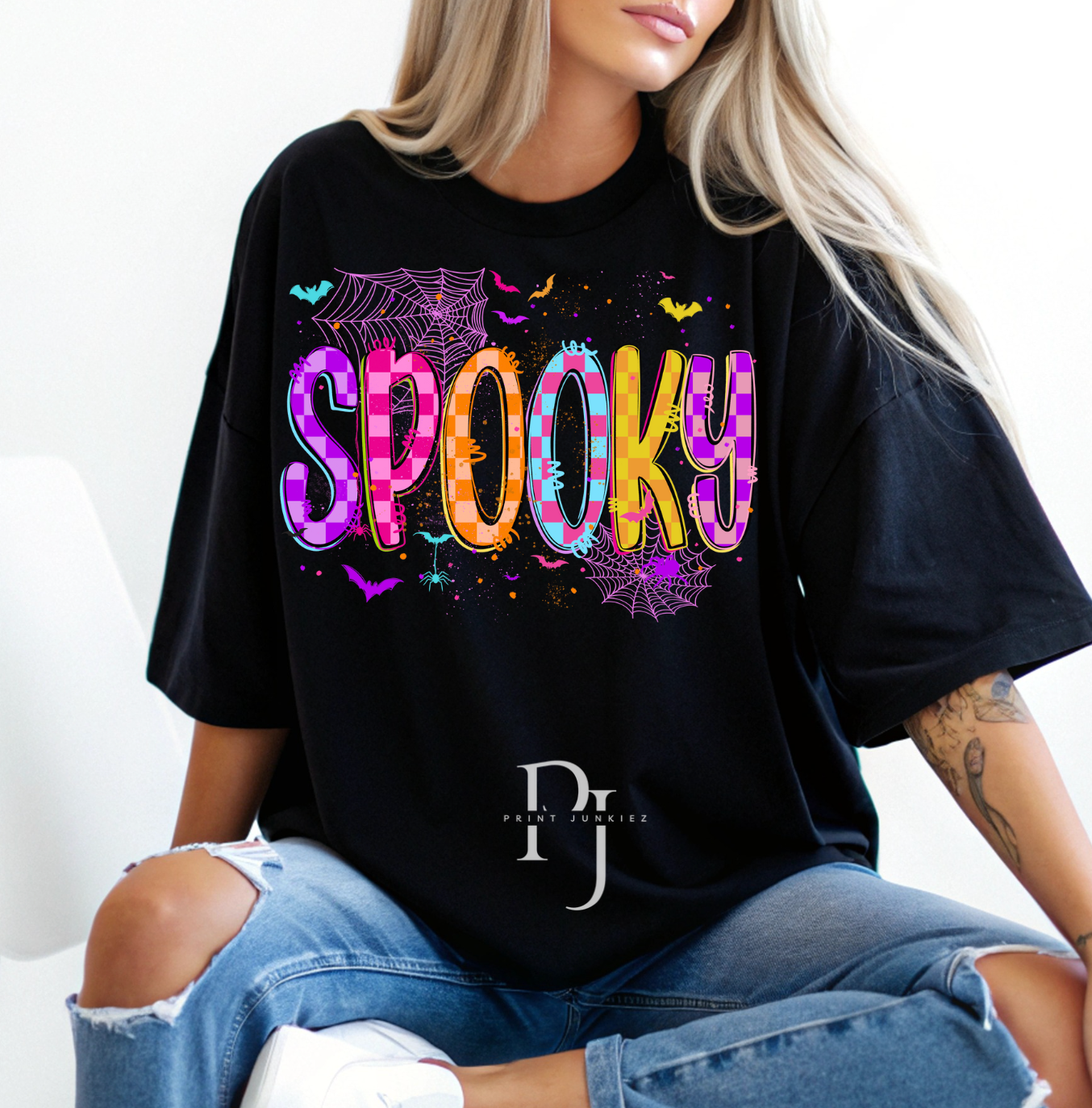 Spooky Neon checkered - DTF