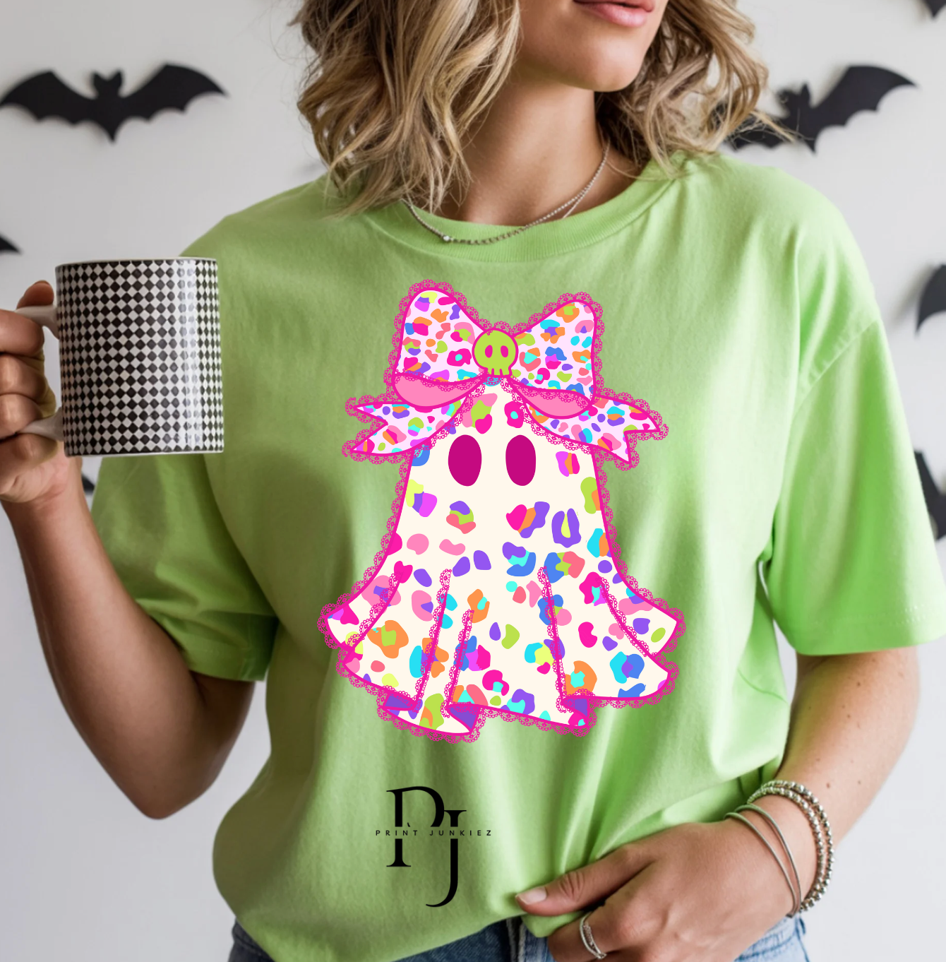 Neon Seersucker Cheetah Ghost - DTF