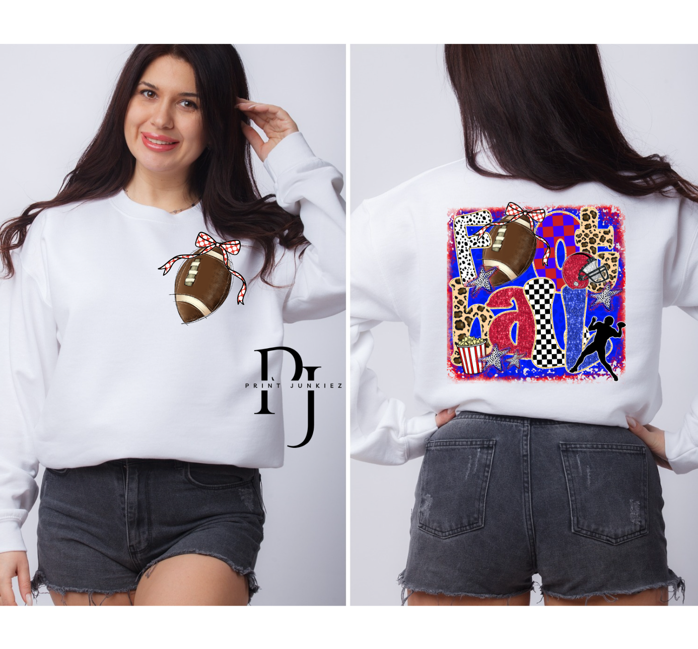 Football Preppy Red & Blue + Pocket - DTF