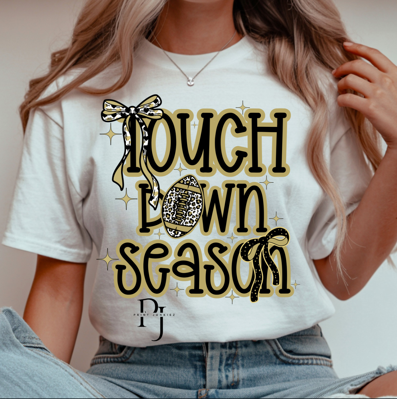 Touchdown Season Preppy Black & Gold - DTF