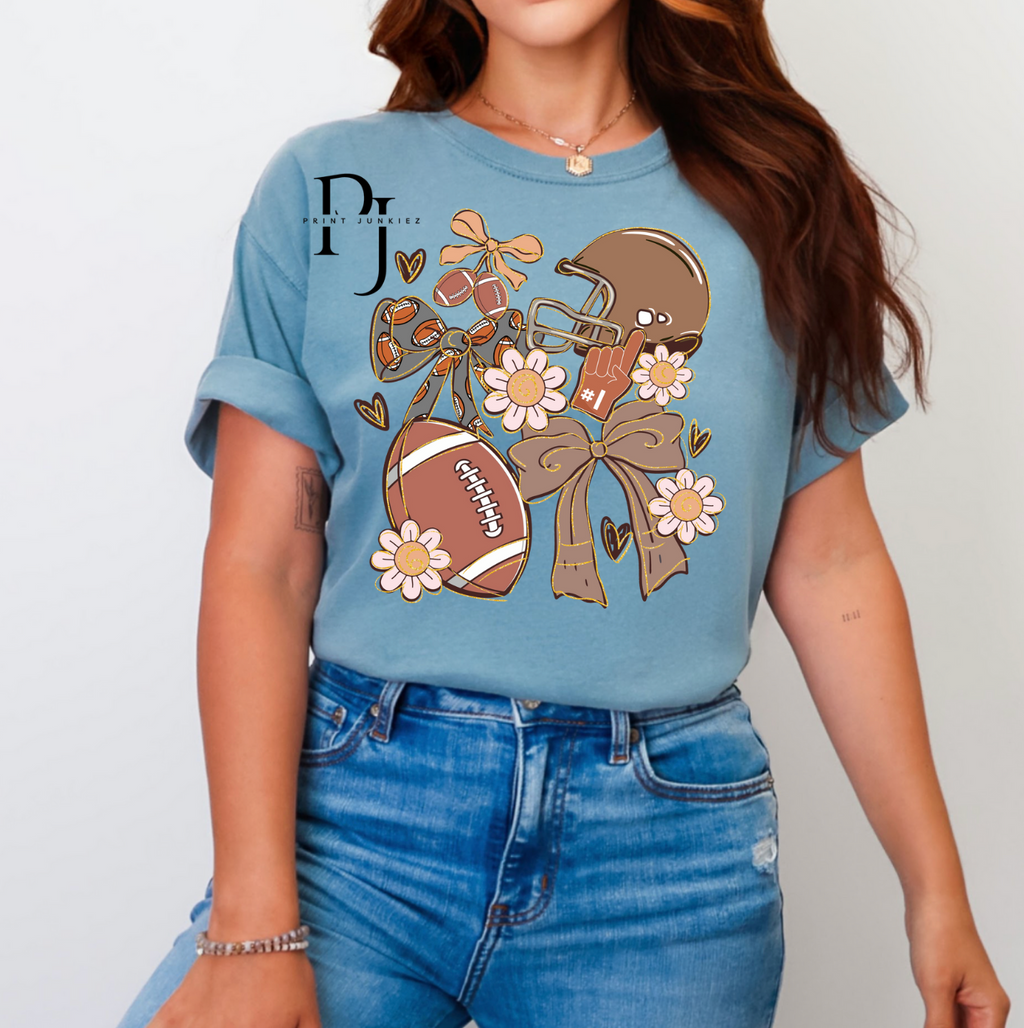 Preppy Bow Football Mix - DTF
