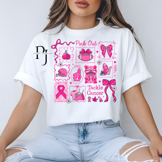 Pink Out Tackle Cancer Football - DTF