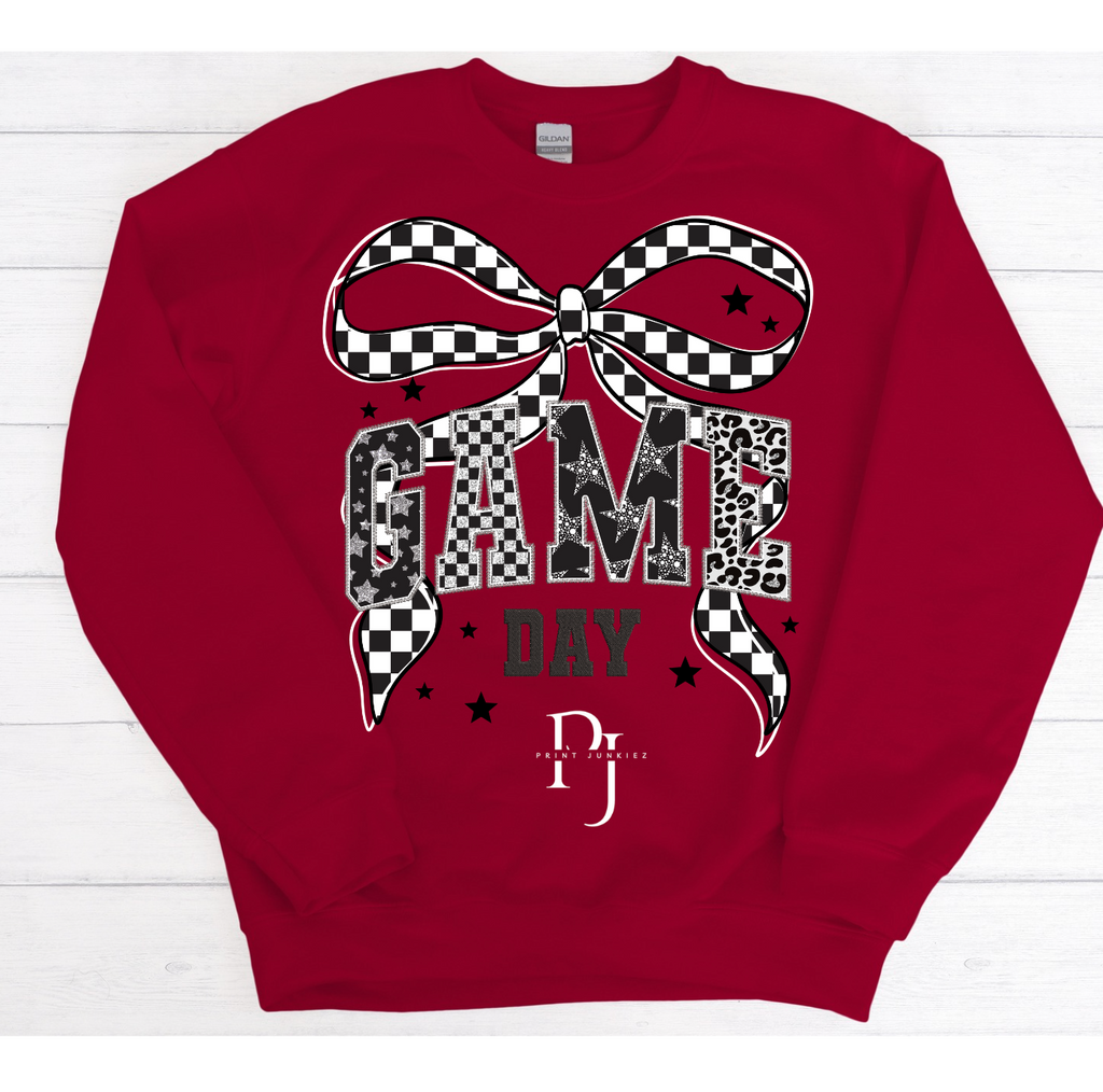 Glitter Game Day Bow - DTF