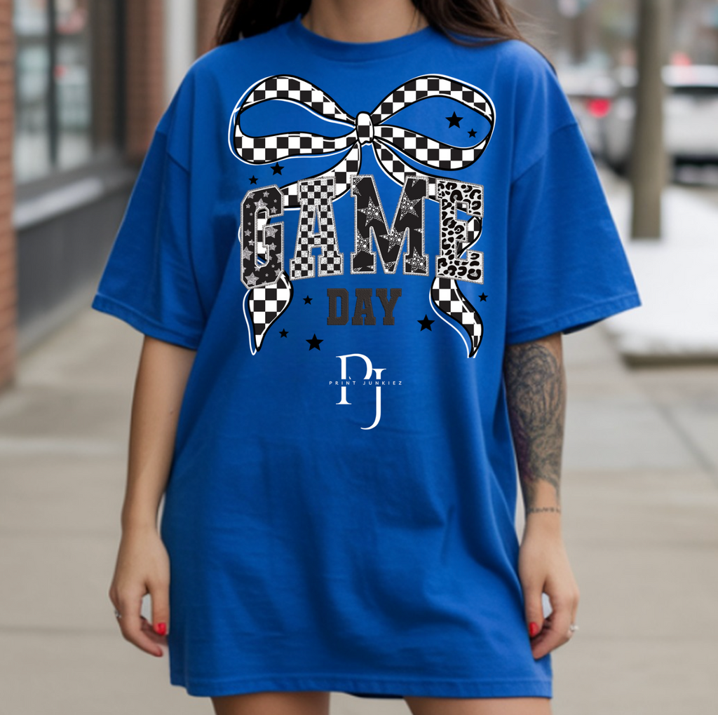 Glitter Game Day Bow - DTF