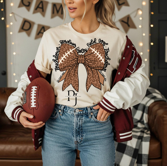 Cheetah Football Bow - DTF