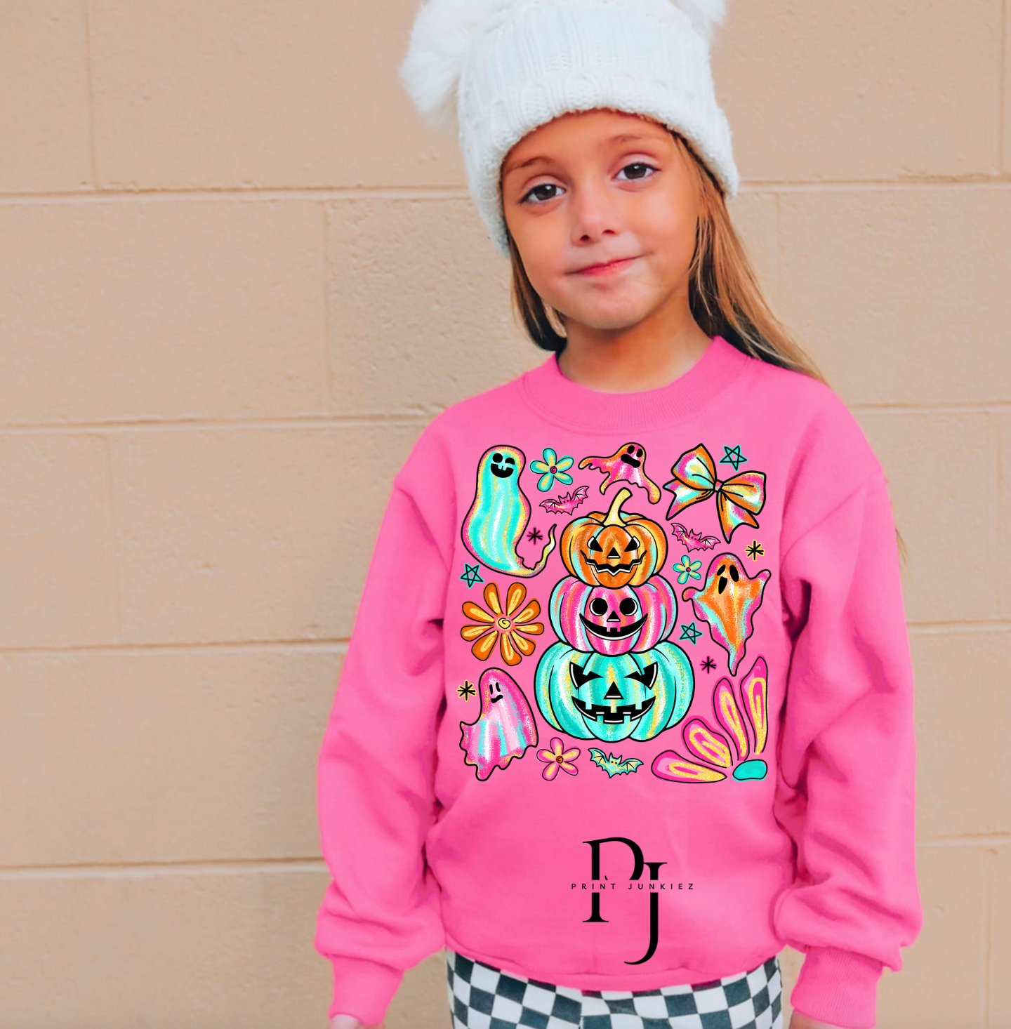 Neon Retro Pumpkin & Ghost Mix - DTF