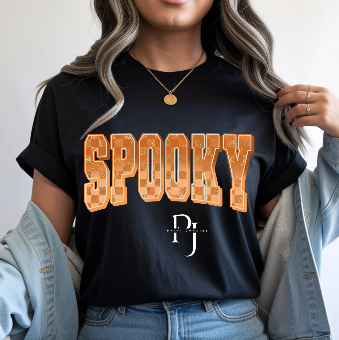 Spooky Checkered Glitter - DTF