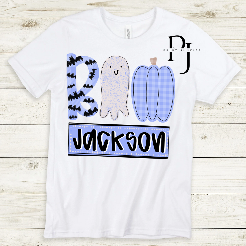 Blue BOO Name Tag - CUSTOM - DTF