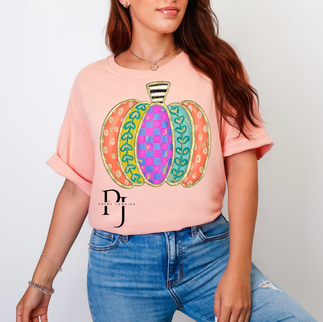 Hand Painted Glitter Pumpkin - DTF