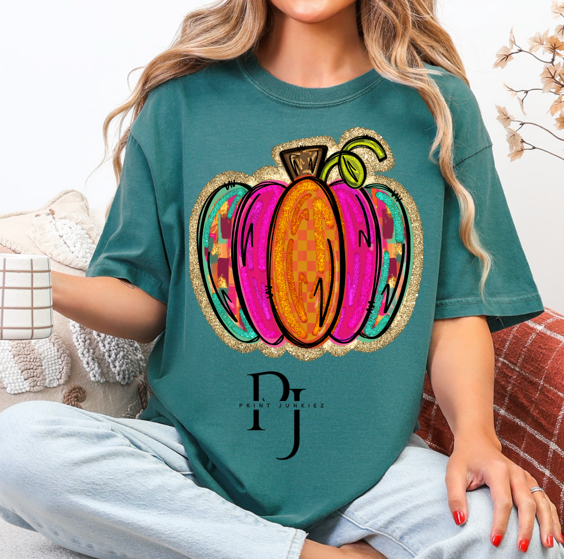 Glitter Pumpkin Doodle - DTF