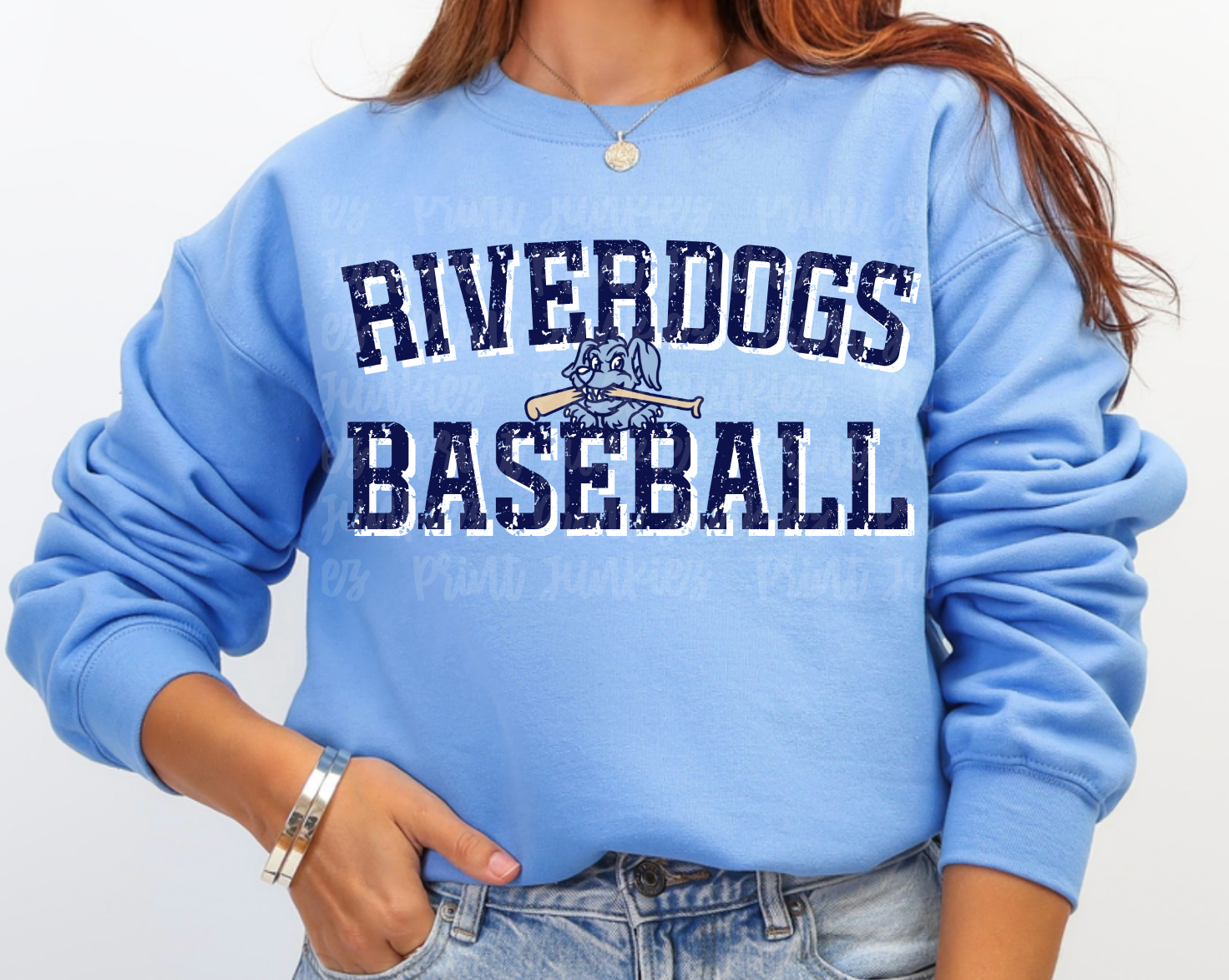 Distressed Baseball w/ logo CUSTOM - DTF - DIGITAL
