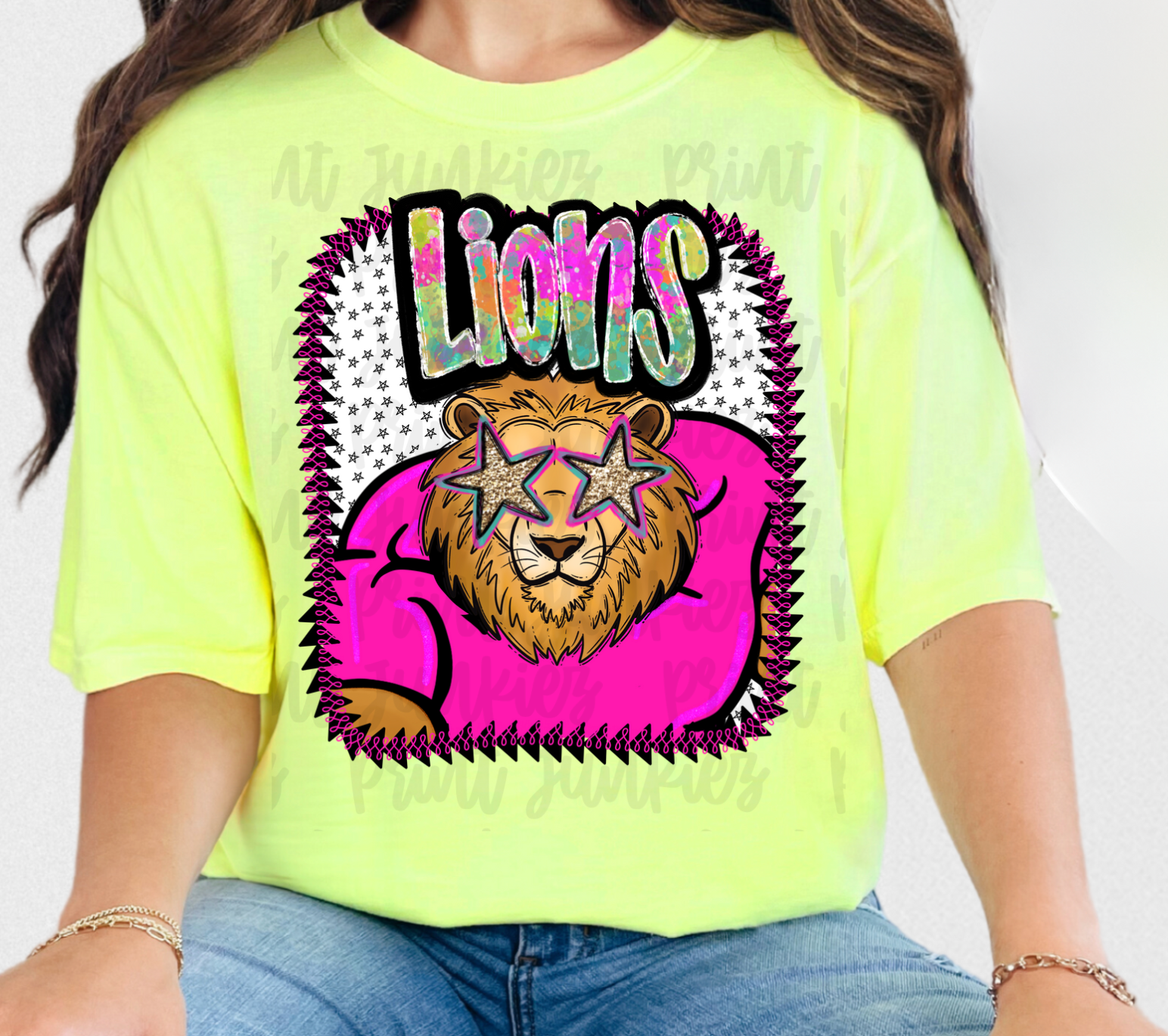 Preppy Football Lion Mascot - DTF