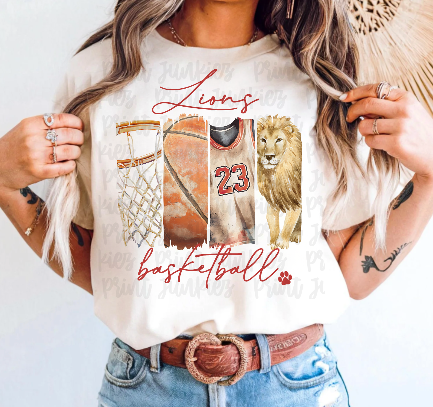 Vintage Basketball Paint Stroke - CUSTOM - DIGITAL - DTF