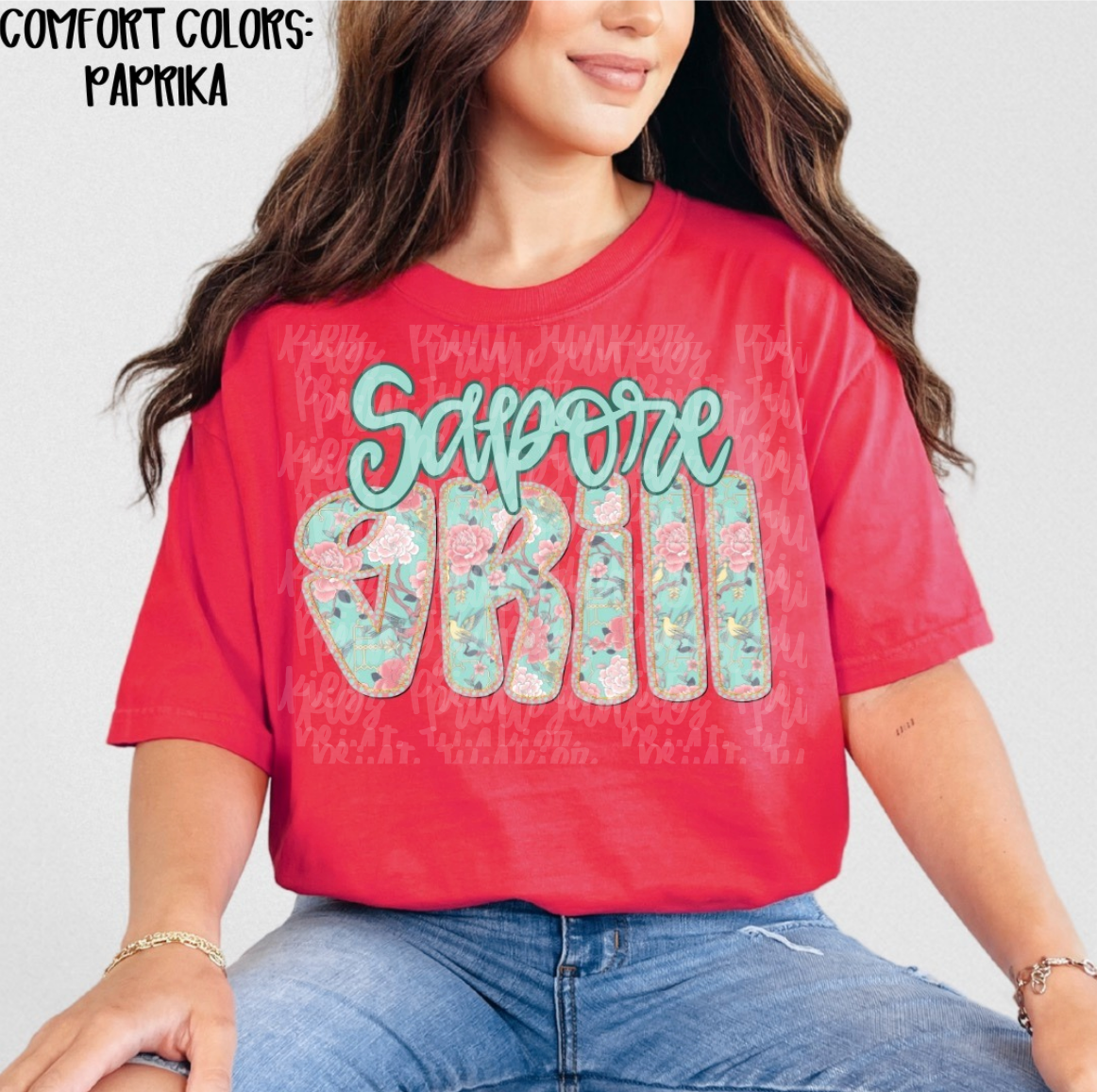 Teal Pink Roses Alpha - CUSTOM - DTF