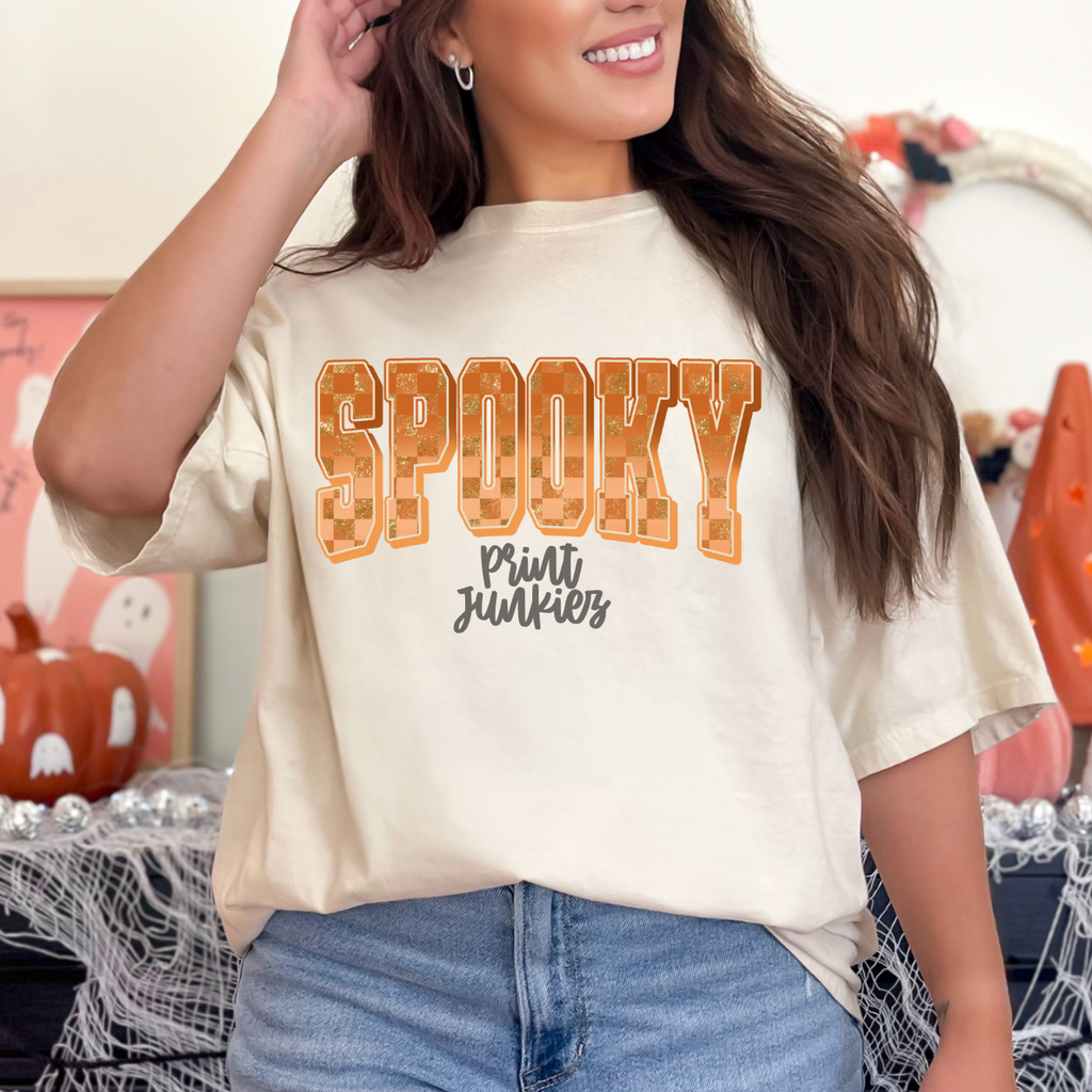 Spooky Glitter Checkered - DTF (