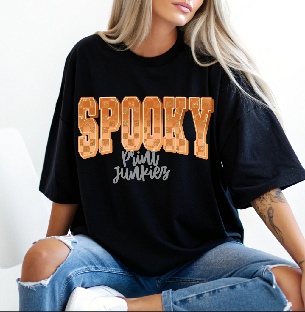 Spooky Glitter Checkered - DTF (