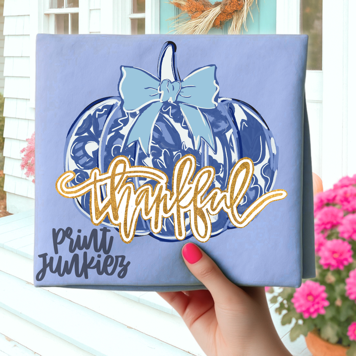 Thankful floral Pumpkin - DTF