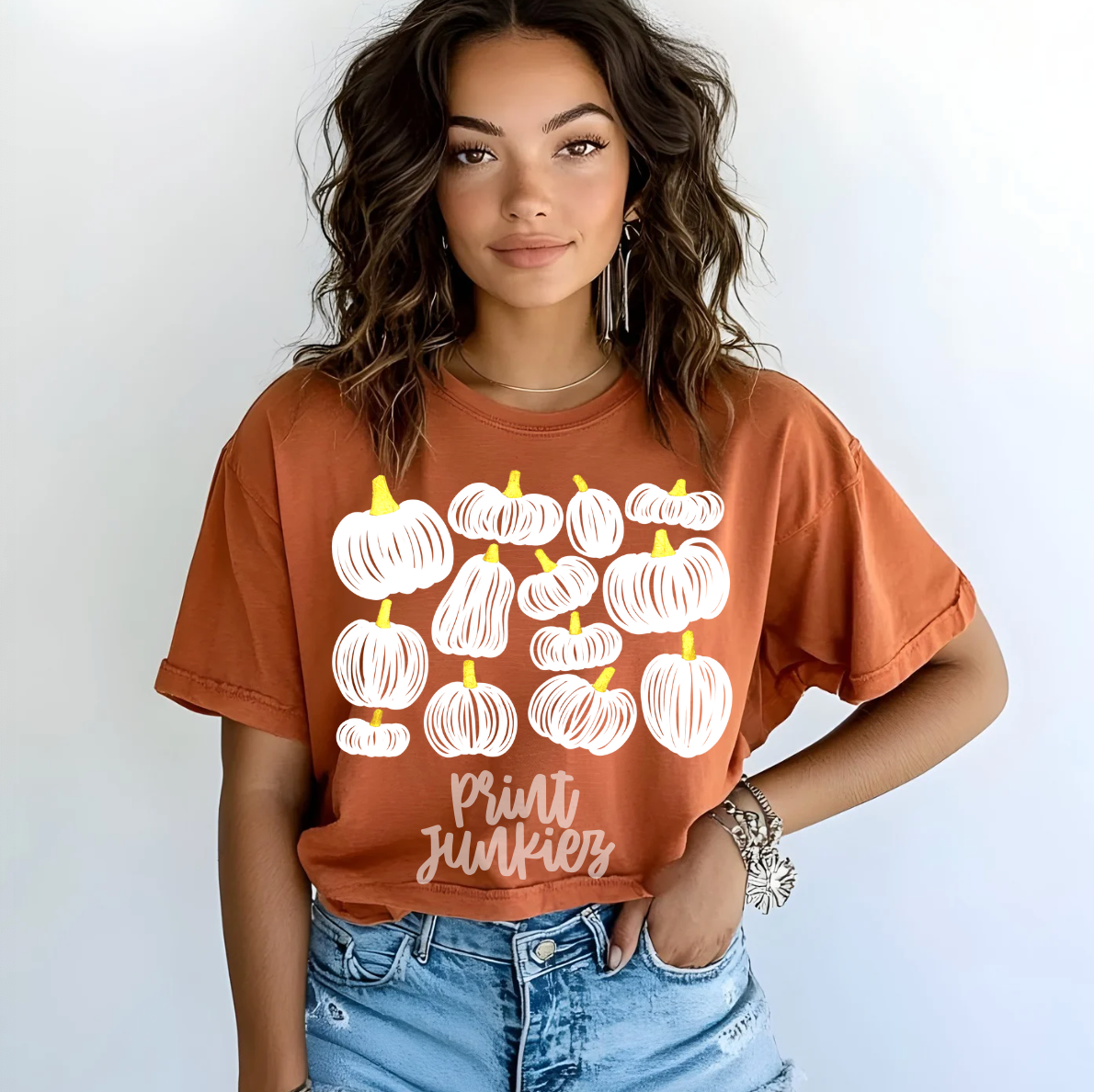 White Doodle Pumpkins - DTF