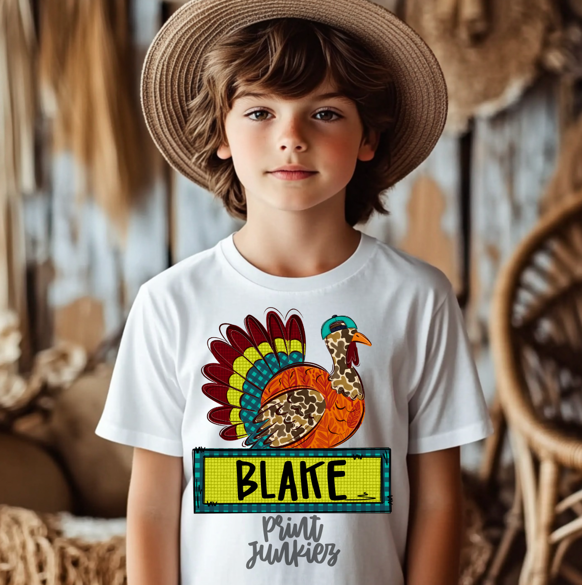 Camo Turkey Name Tag - CUSTOM - DTF